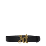 Ceinture en cuir noir Palm Angels avec effet vintage