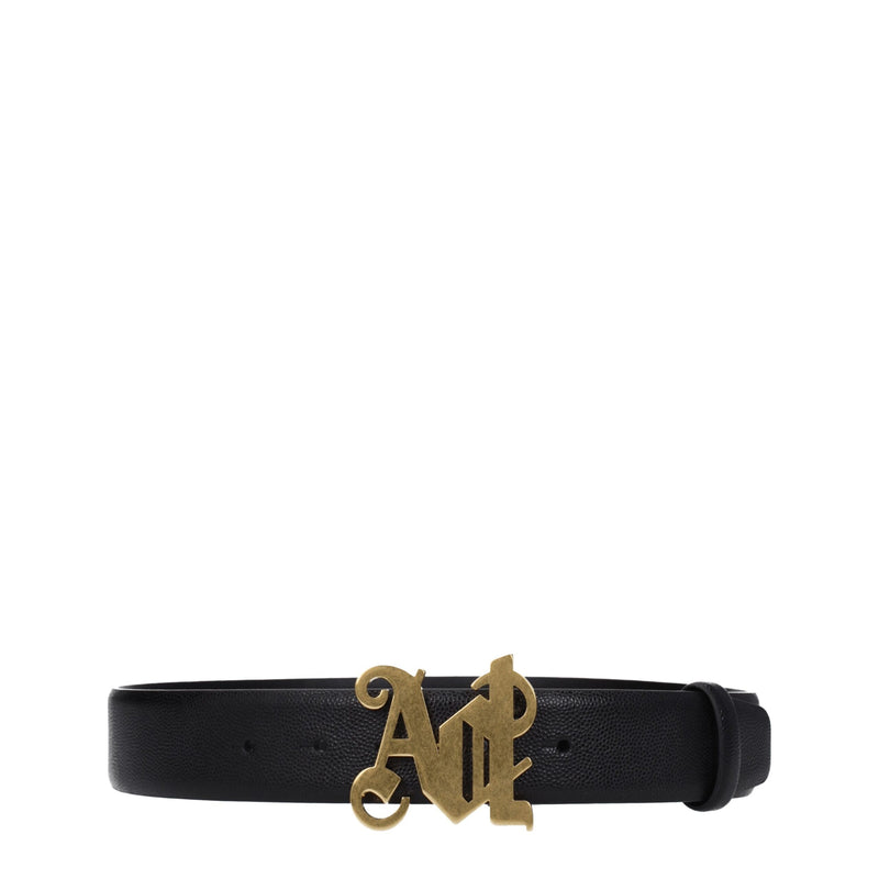 Ceinture en cuir noir Palm Angels avec effet vintage