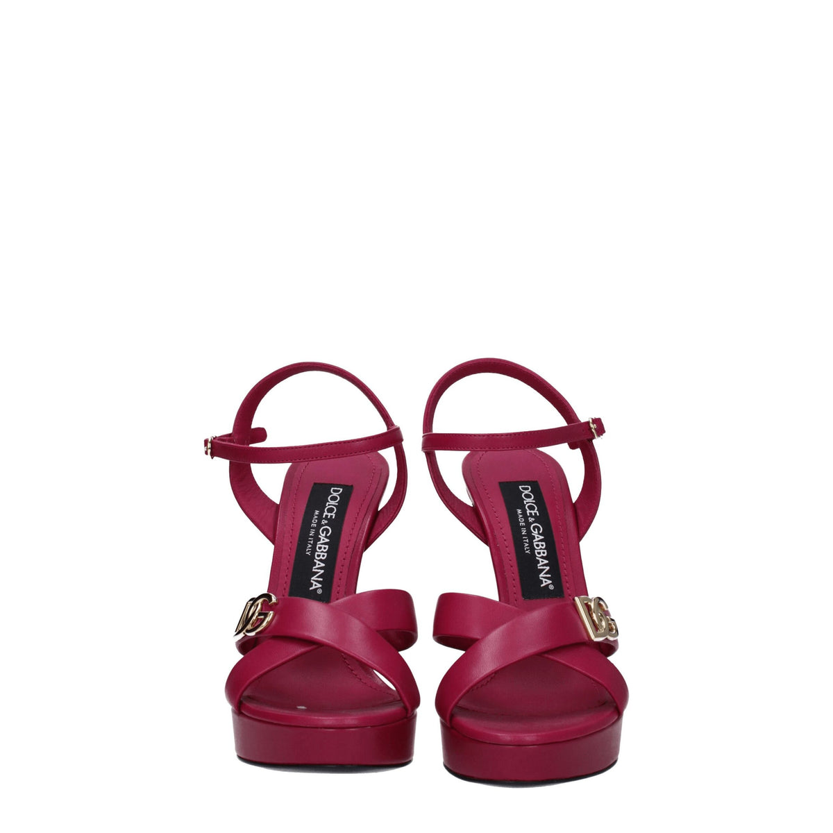 Dolce & Gabbana Pink Leather Platforms - Élégantes Sandales à Talons