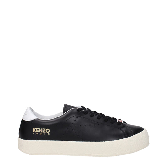 Kenzo leren lage sneakers in het zwart