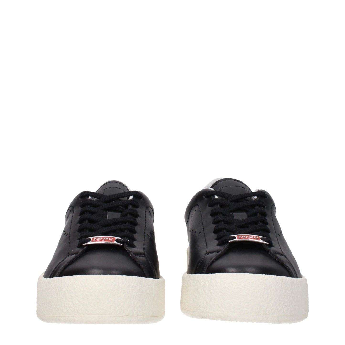 Kenzo leren lage sneakers in het zwart