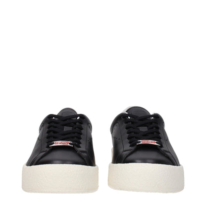 Kenzo leren lage sneakers in het zwart
