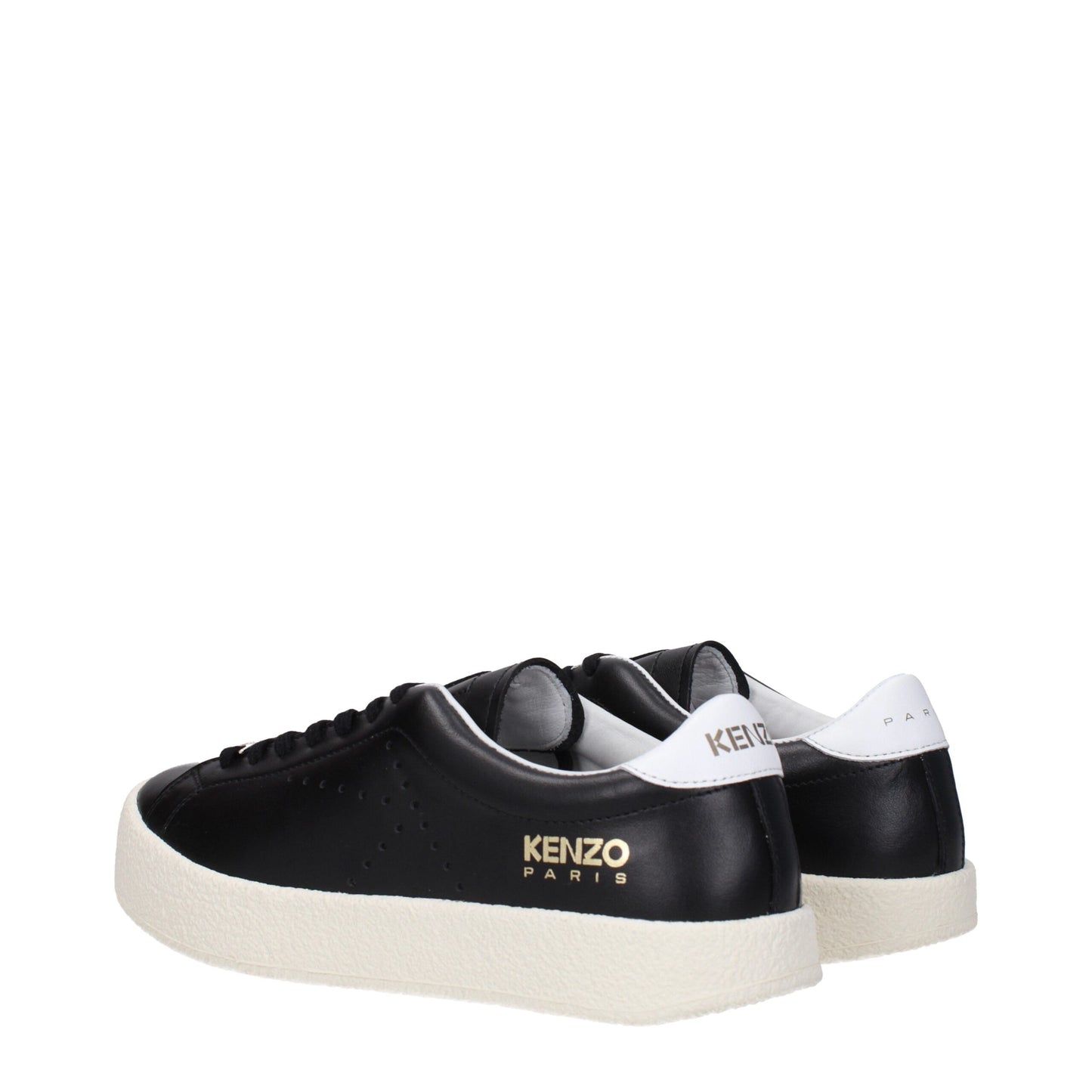 Kenzo leren lage sneakers in het zwart