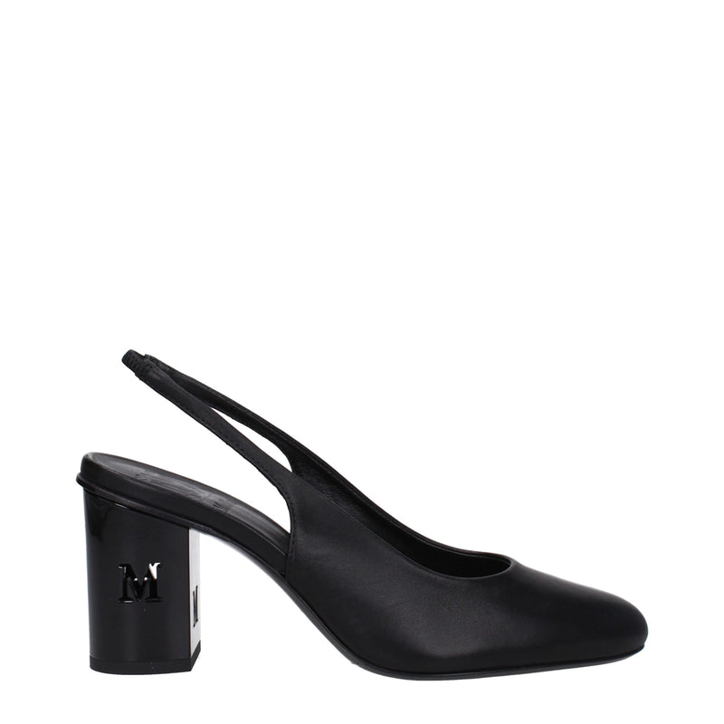 Max Mara Black Leather High Heel Pumps - Elegant Footwear