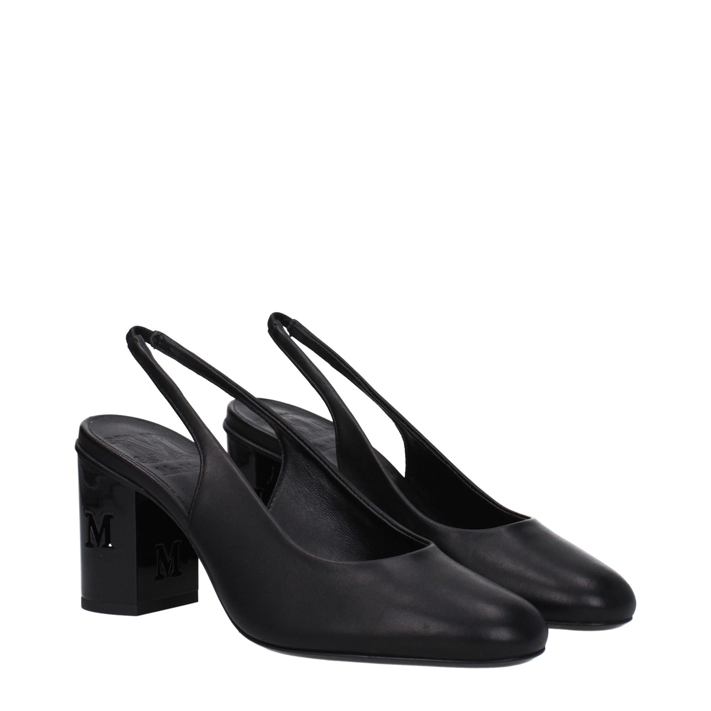 Max Mara Zwarte Lederen Pumps met Hoge Hak