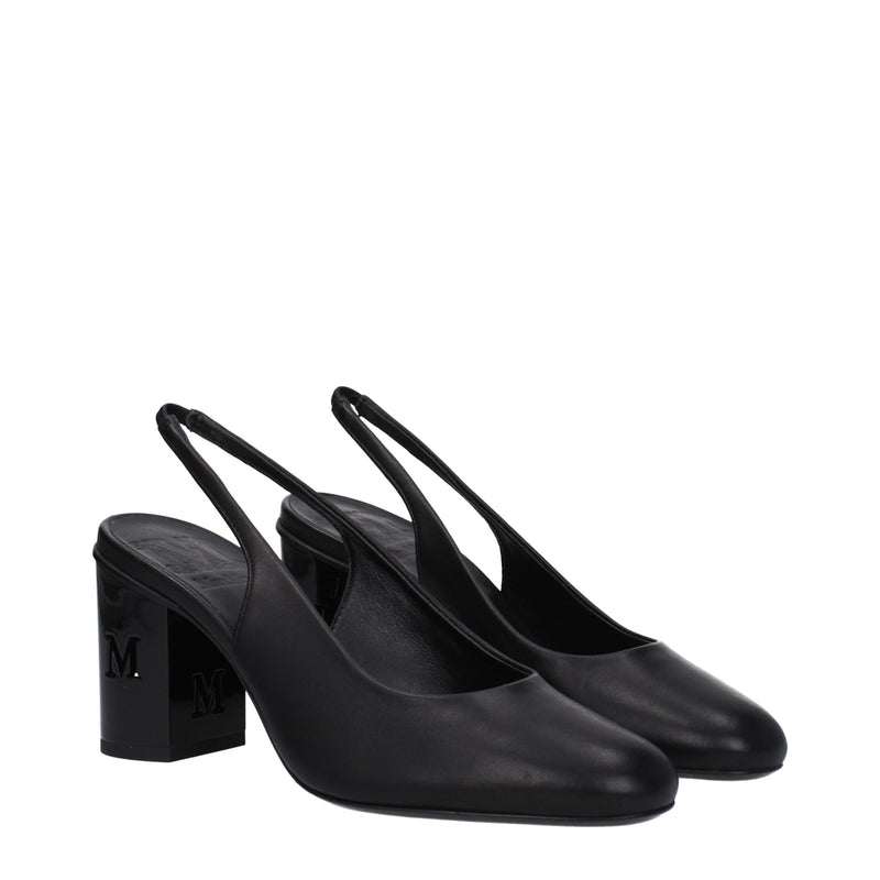 Max Mara Black Leather High Heel Pumps - Elegant Footwear