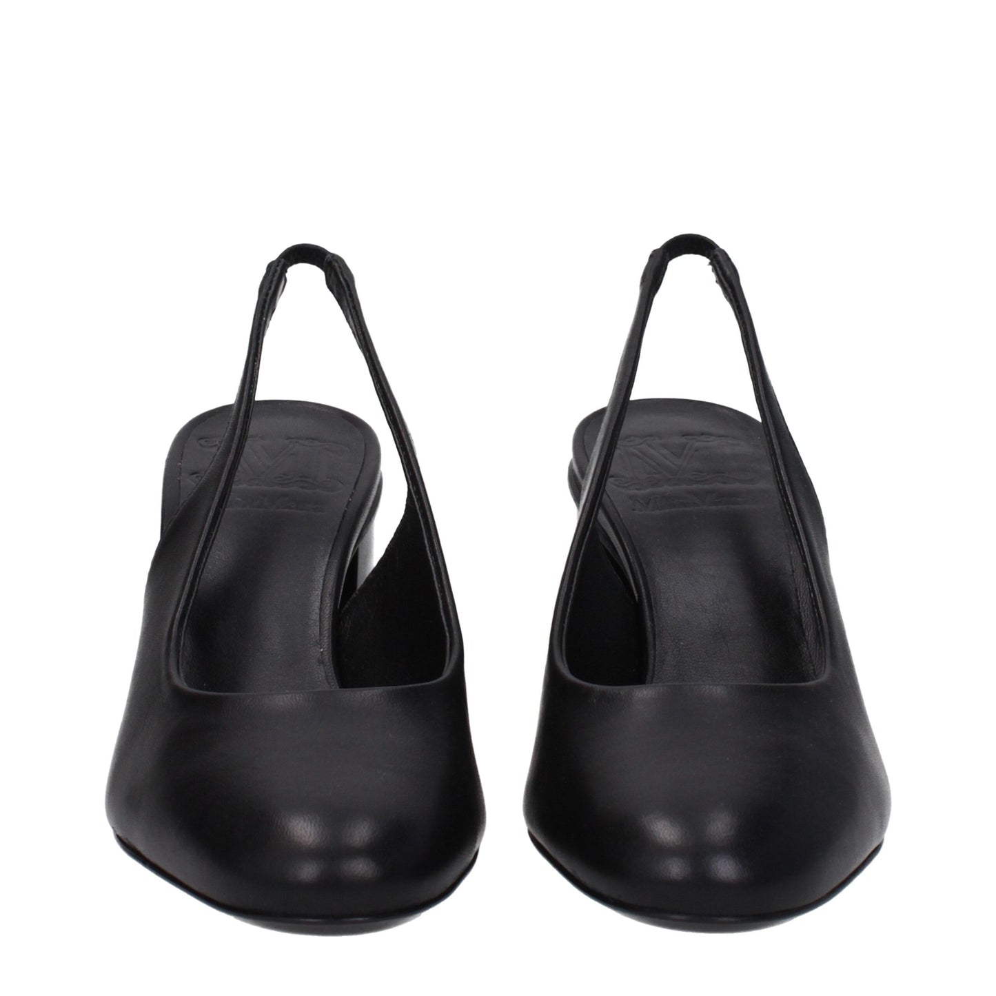 Max Mara Zwarte Lederen Pumps met Hoge Hak