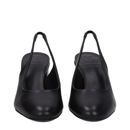 Max Mara Zwarte Lederen Pumps met Hoge Hak