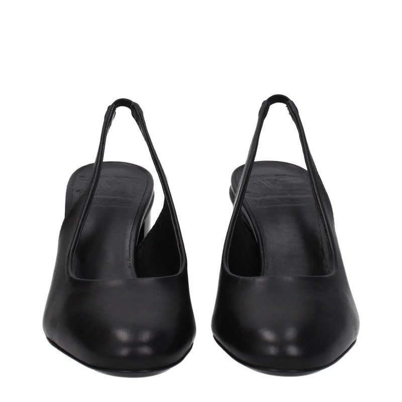 Max Mara Black Leather High Heel Pumps - Elegant Footwear