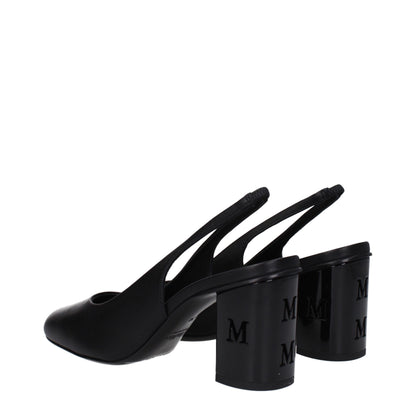 Max Mara Zwarte Lederen Pumps met Hoge Hak