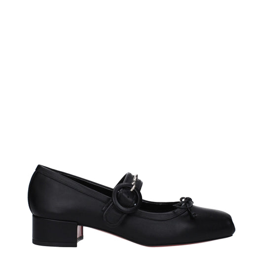 Zwarte leren balletpumps van Christian Louboutin