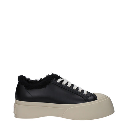 Marni leren chunky sneakers in het zwart