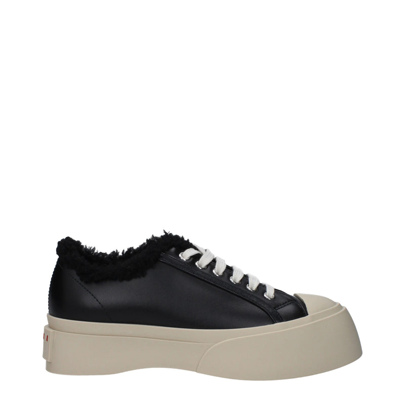 Marni Black Leather Chunky Sneakers for Women