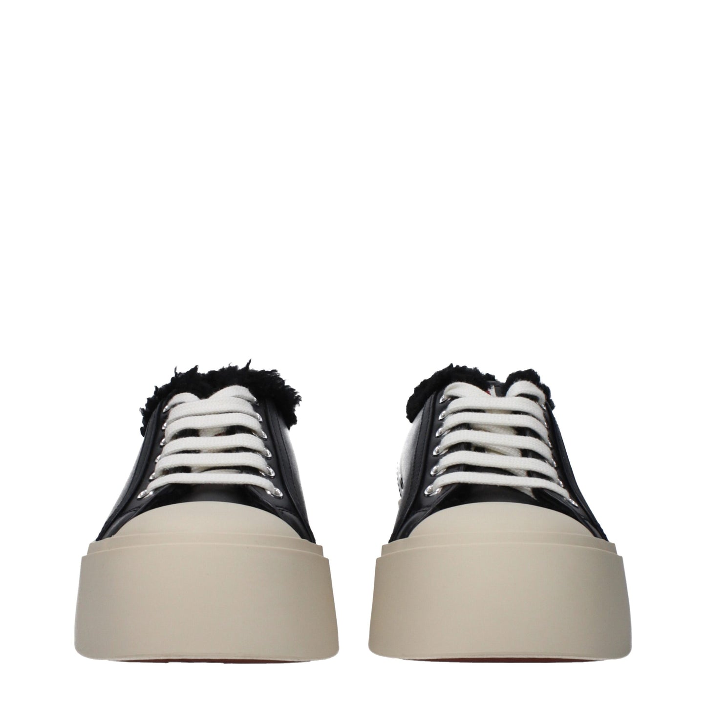 Marni leren chunky sneakers in het zwart
