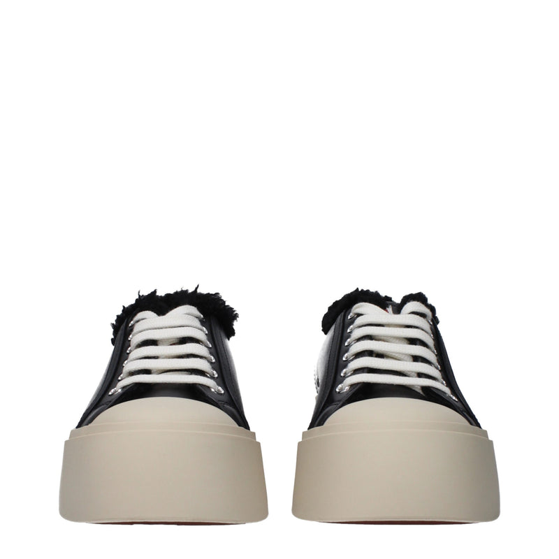 Marni Black Leather Chunky Sneakers for Women