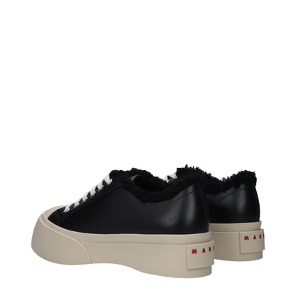 Marni leren chunky sneakers in het zwart