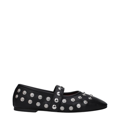 Stella McCartney Zwarte Lederen Ballet Sliertjes