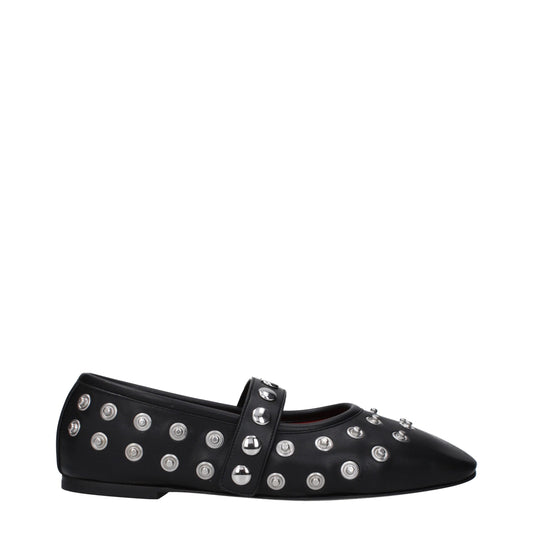 Stella McCartney Zwarte Lederen Ballet Sliertjes