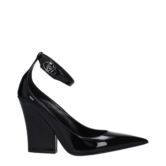 Valentino Garavani zwarte leren pumps met plateauzool