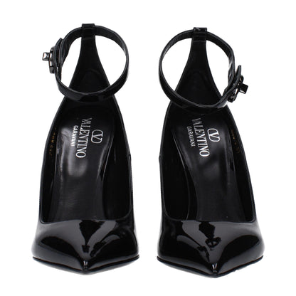 Valentino Garavani zwarte leren pumps met plateauzool