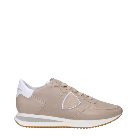 Philippe Model Beige leren lage sneakers