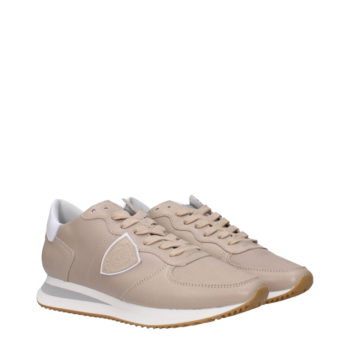 Philippe Model Beige leren lage sneakers