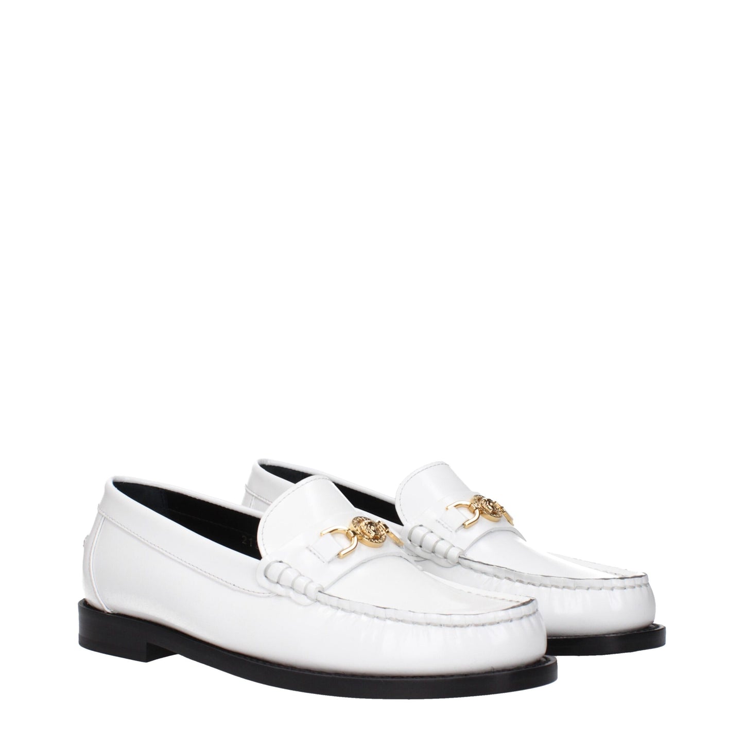 Versace witte leren instaploafers