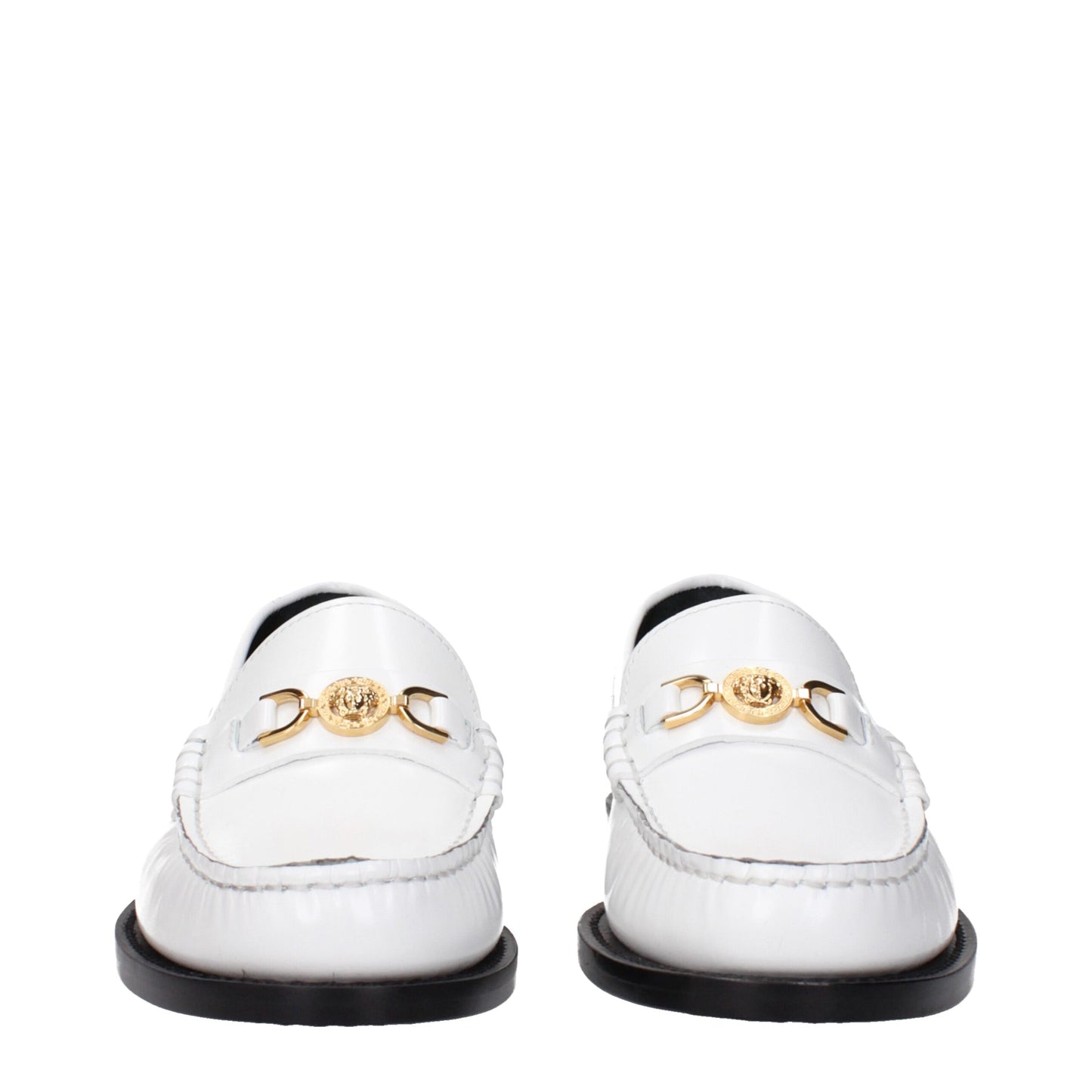 Versace witte leren instaploafers