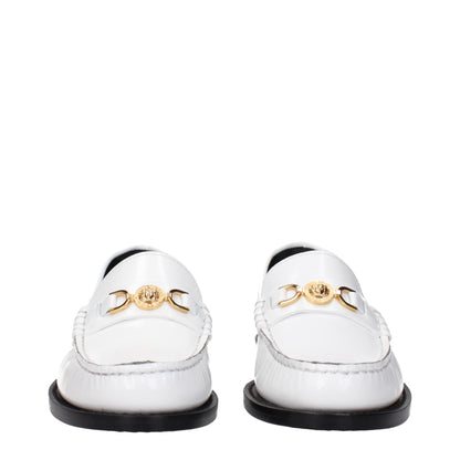 Versace witte leren instaploafers