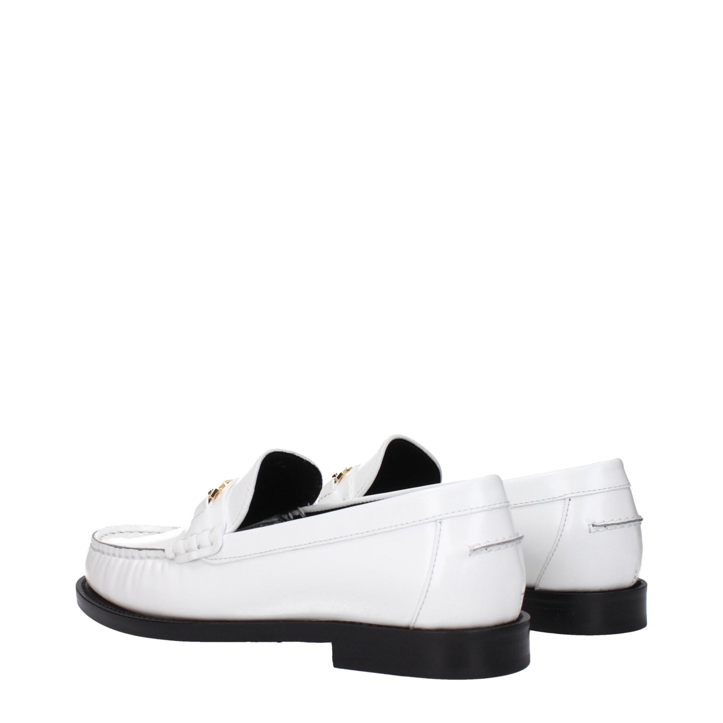 Versace witte leren instaploafers