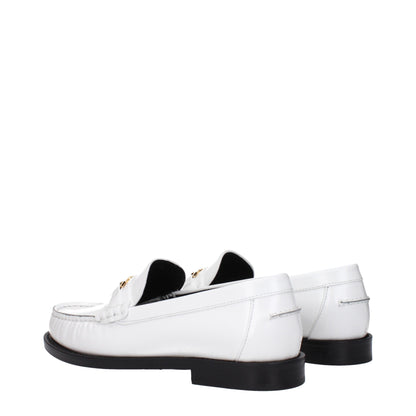 Versace witte leren instaploafers