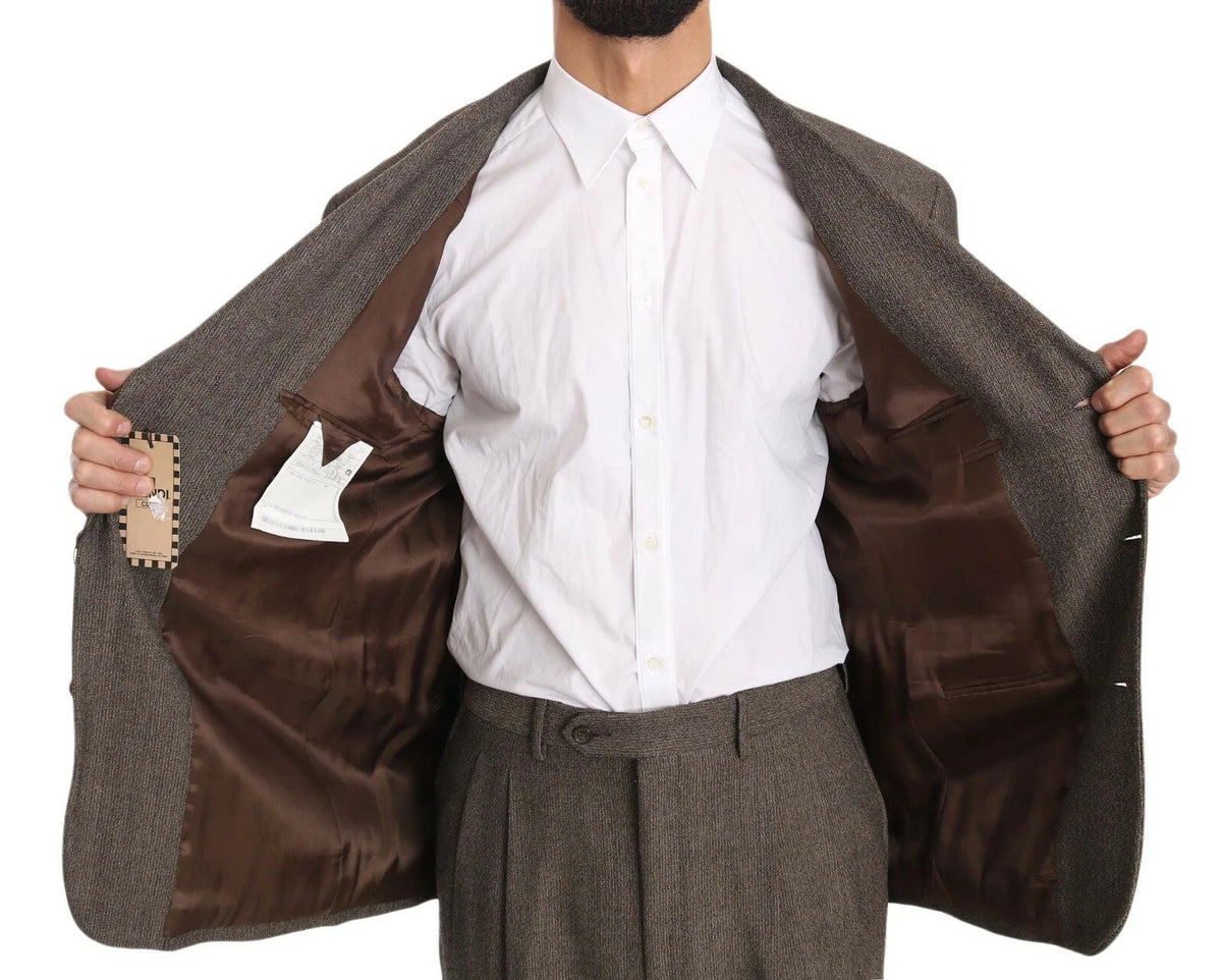 Dolce & Gabbana Costume en Laine Marron à Boutonnage Simple