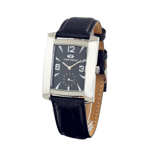 Montre Time Force en cuir noir
