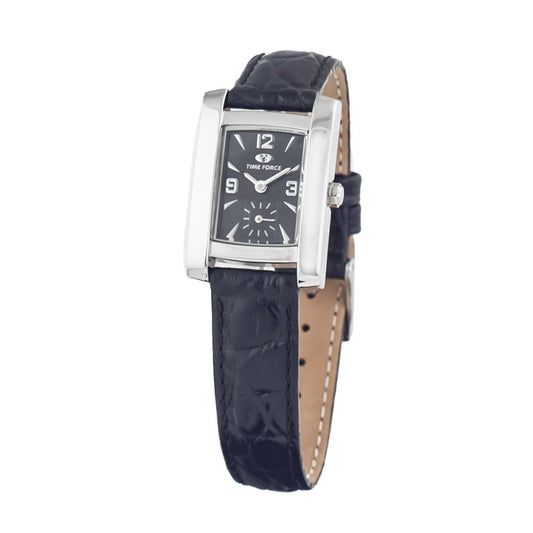 Montre Time Force en cuir noir
