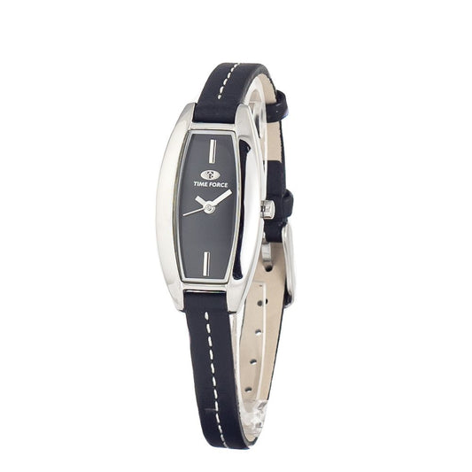 Montre Time Force en cuir noir