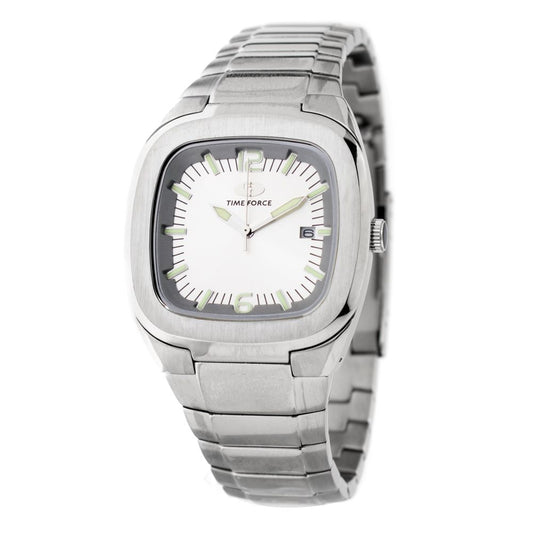 Montre Time Force en acier inoxydable argenté