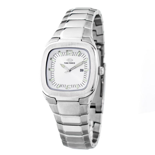 Montre Time Force en acier inoxydable argenté