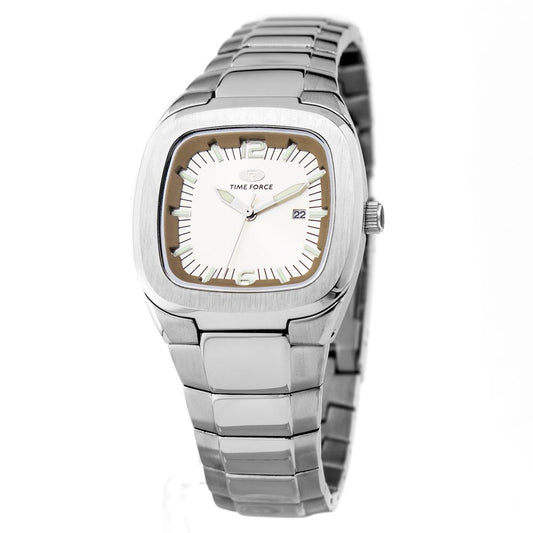 Montre Time Force en acier inoxydable argenté