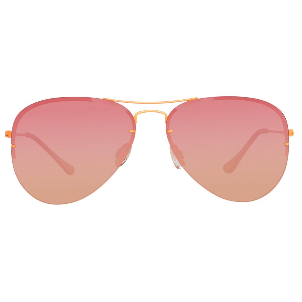 Lunettes de soleil Benetton en métal orange