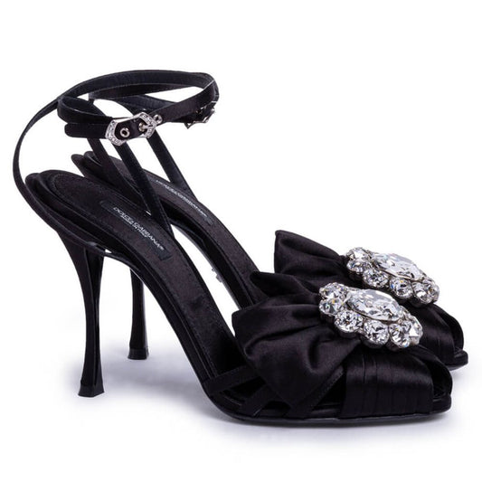 Dolce & Gabbana Black Goatskin Sandal