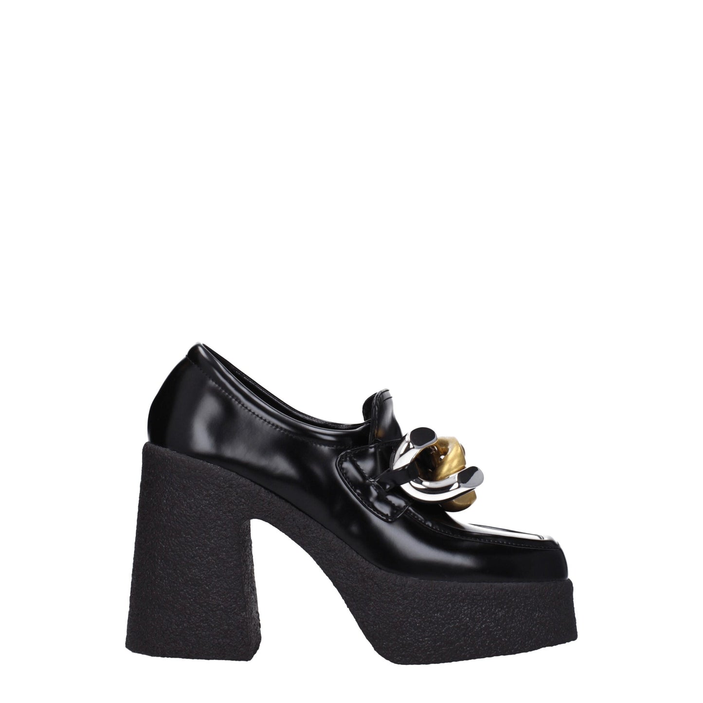 Stella McCartney zwarte leren platform loafers
