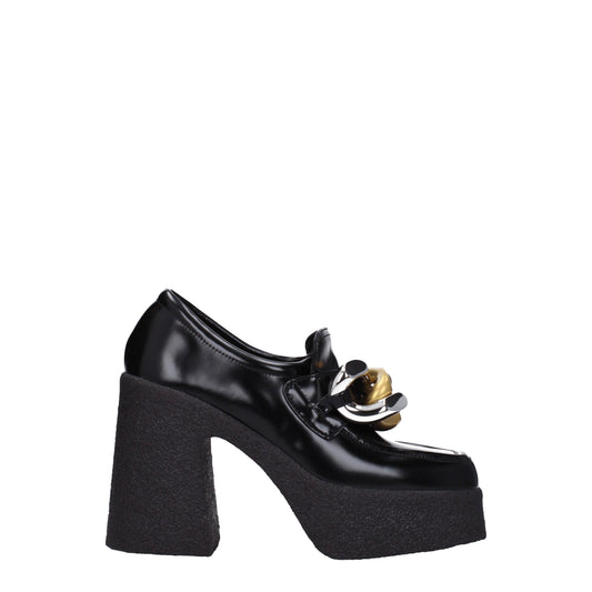 Stella McCartney zwarte leren platform loafers