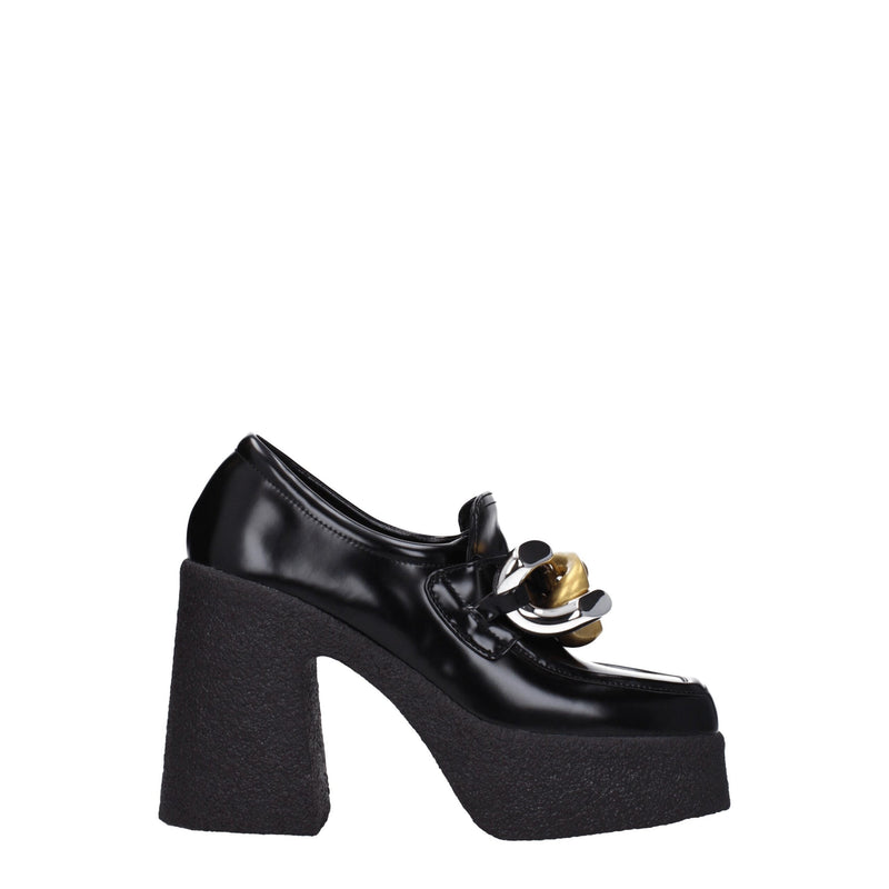 Stella McCartney Black Leather Platform Loafers for Women