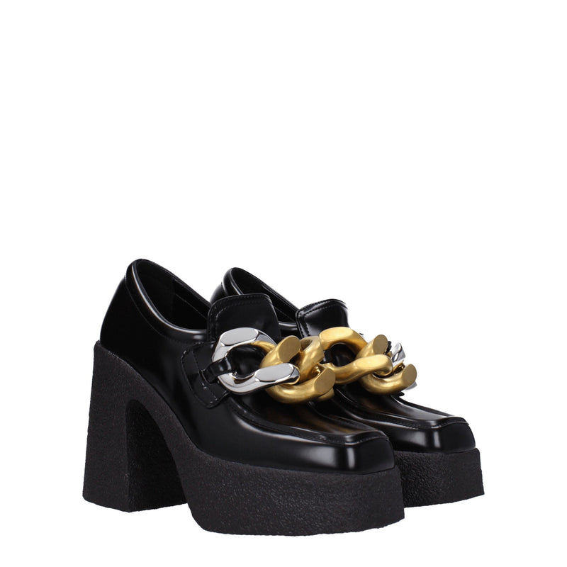 Stella McCartney Black Leather Platform Loafers for Women