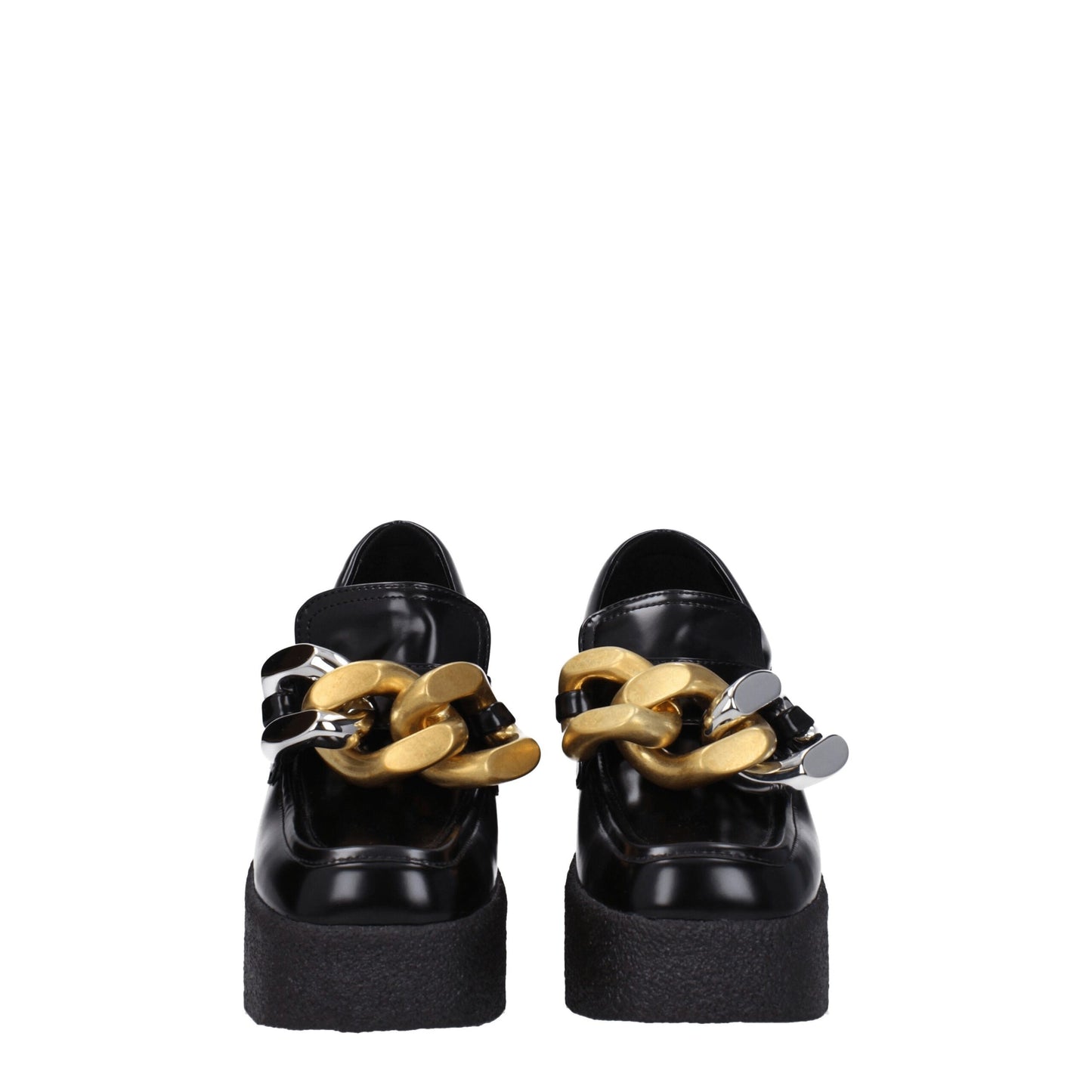 Stella McCartney zwarte leren platform loafers