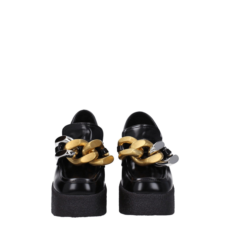 Stella McCartney Black Leather Platform Loafers for Women
