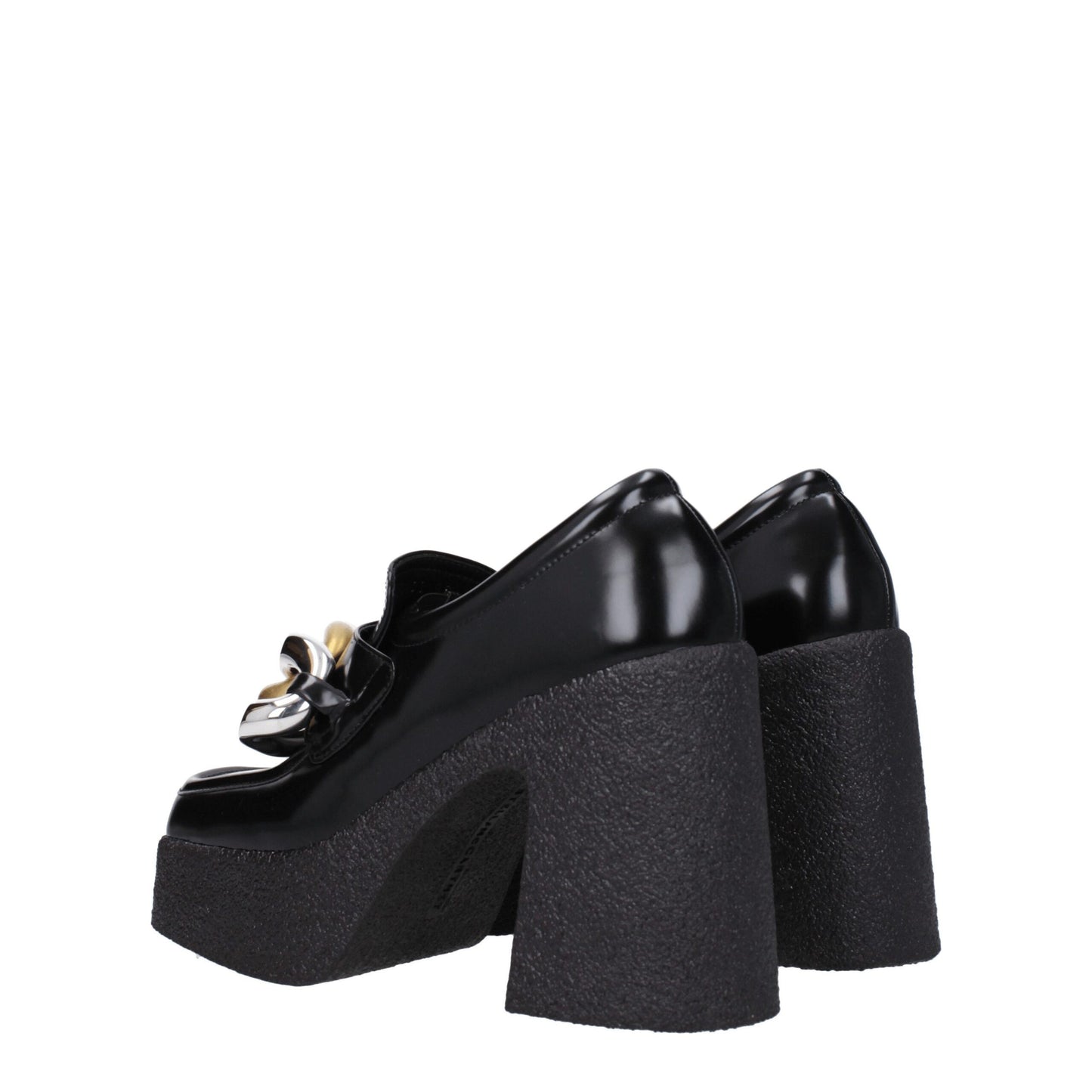 Stella McCartney zwarte leren platform loafers