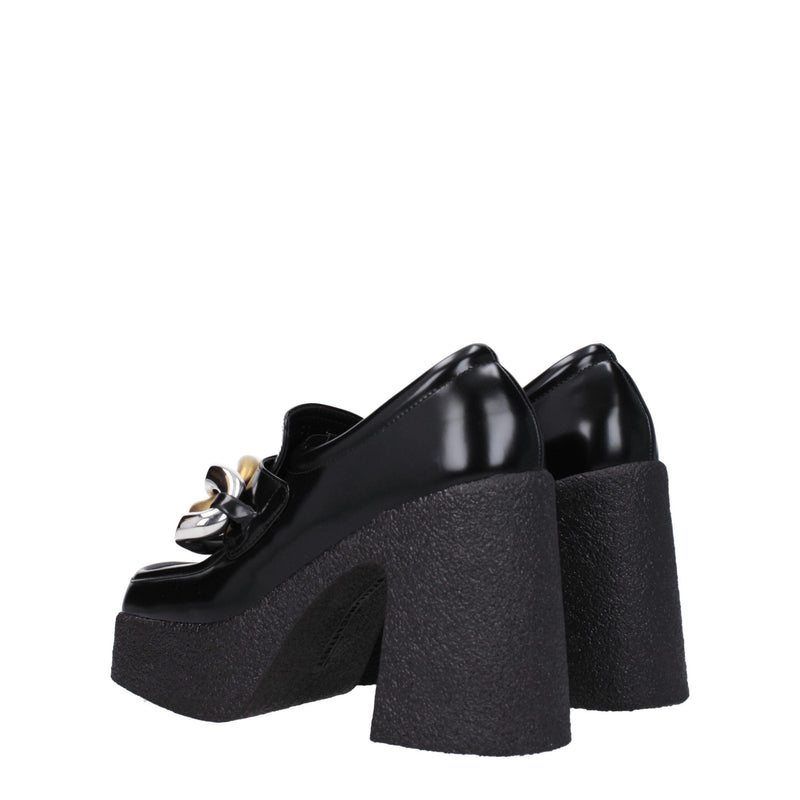 Stella McCartney Black Leather Platform Loafers for Women