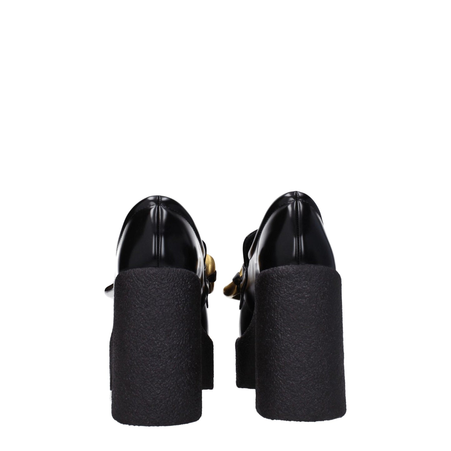 Stella McCartney zwarte leren platform loafers