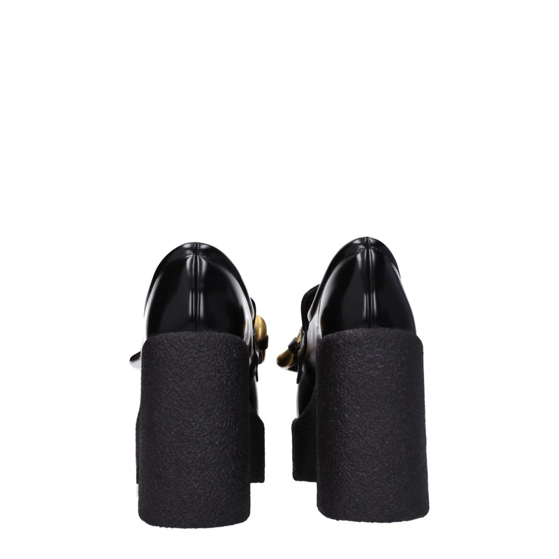 Stella McCartney Black Leather Platform Loafers for Women